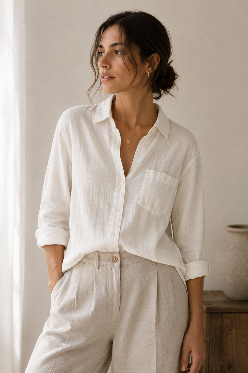 Blusa Relajada de Algodón