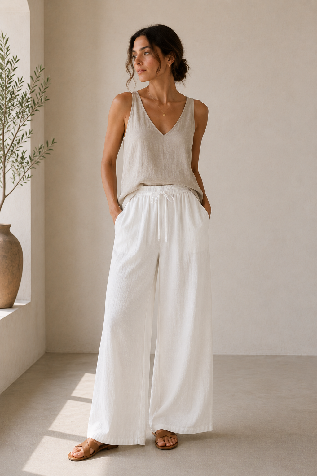 Pantalón Fluido con Cintura Elástica